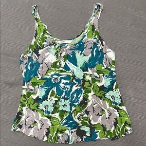 OLD NAVY FLORAL PRINT WOMEN’S TANK TOP WITH TIE IN BACK ~SZ L